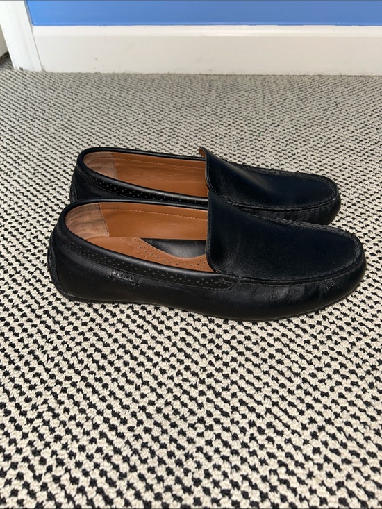 Polo by Ralph Lauren Black Leather Slip-On Driving Loafers main image 5